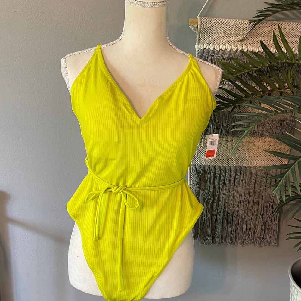 OLD NAVY CHARTREUSE ONE PIECE BATHING SUIT